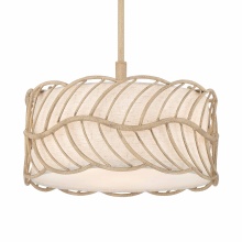 Golden 4501-3P AM - Wry Lighting Simbolo 3-light Pendant in Almond